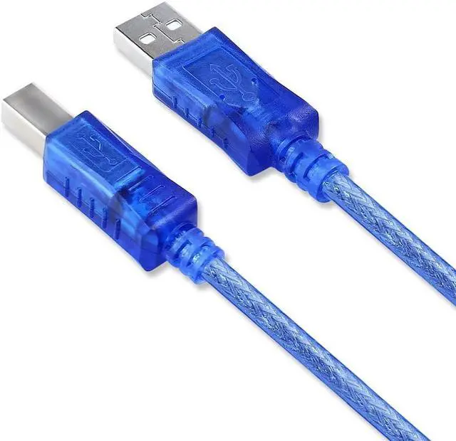 Alt view image 6 of 6 - DTECH 15ft USB Printer Cable 2.0 A Male to B Male Port Square end Scanner Cord (15 Feet Blue)