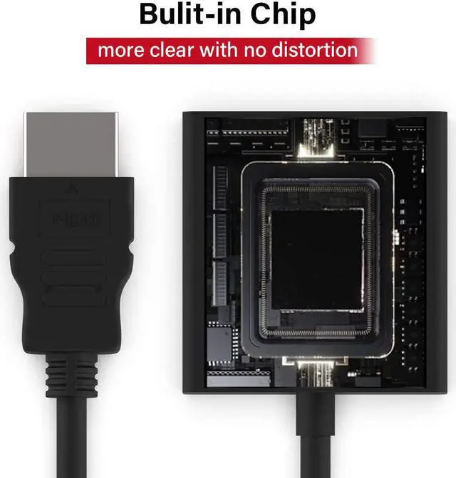 Alt view image 6 of 7 - UPGROW HDMI to VGA Adapter HDMI Male to VGA Female Converter Support Computer Desktop Laptop PC Monitor Projector HDTV Chromebook Xbox and More Model Number: UPGROWHMVF01