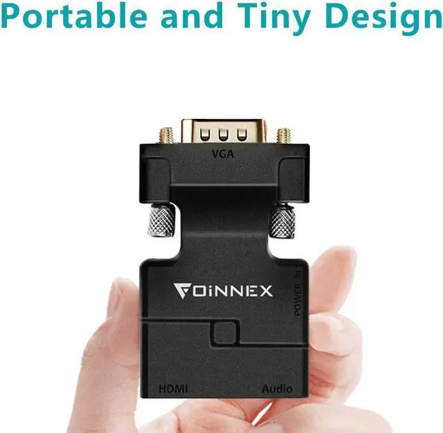 Alt view image 5 of 7 - VGA to HDMI Adapter Converter with Audio,(PC VGA Source Output to TV/Monitor with HDMI Connector),FOINNEX Active Male VGA in Female HDMI 1080p Video Dongle adaptador for Computer,Laptop,Projector, TV