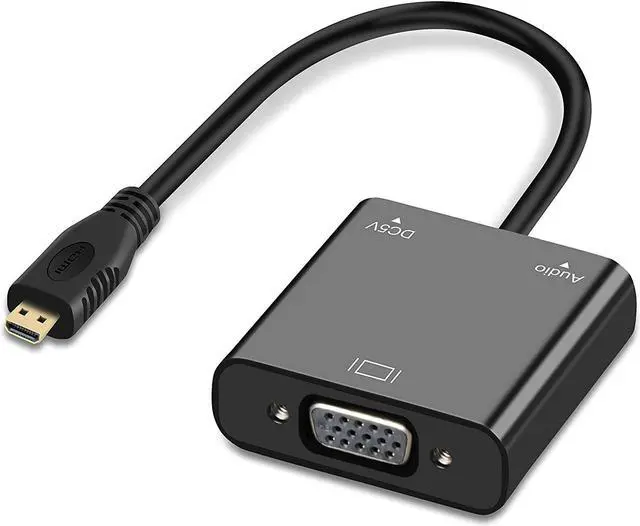 Alt view image 6 of 7 - avedio links Micro HDMI to VGA Adapter Active Micro HDMI to VGA Video Converter with 3.5mm Stereo Audio Micro HDMI to VGA Cable (Male to Female) Compatible with Laptop Projector HDTV Chromebook
