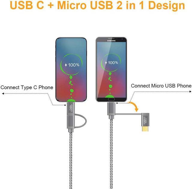 CableCreation Micro USB + USB C to USB 2.0 Female Adapter Cable, 0.6ft  Short USB C and Micro USB OTG Cable, Compatible with Pixel 3 XL 2 XL,  Galaxy