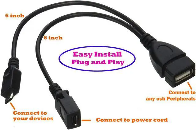 Alt view image 6 of 7 - 2-in-1 Micro USB to USB Adapter (OTG Cable + Power Cable) for Fire Stick PlayStation Classic and More - 2 Pack