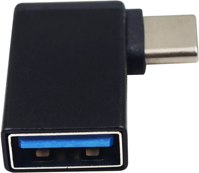 Alt view image 3 of 5 - Duttek USB C to USB 3.0 Adapter Right Angle USB Type C Male to USB 3.0 Female Adapter90 Degree USB C Male to USB 3.0 Female Adapter for MacBookAndroid??Notebook and Other Type-C(Black)