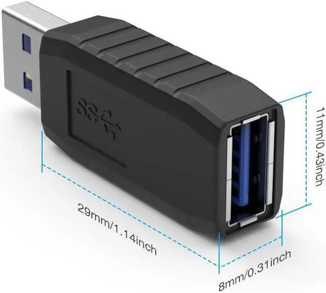 Alt view image 7 of 7 - USB Coupler Male to Female 4Packs USB 3.0 Type A Adapter Superspeed 5Gbps USB Port Extension Connector Bridge Compatible with Laptop Computer Hard Drive Printer Camera