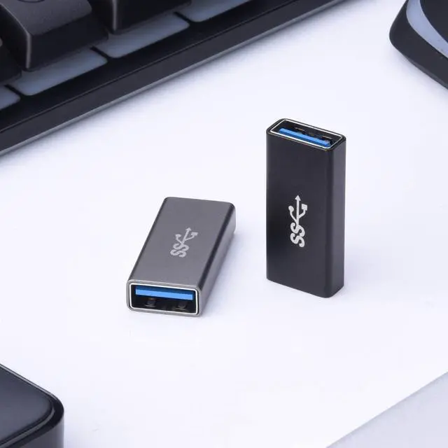 Alt view image 7 of 7 - USB Female to Female Adapter (3-Pack) USB 3.0 Female to Type A Female 3.0 Cable Coupler for Connecting Two USB Male Ends Cord Extension Connector (Black (Upgraded))