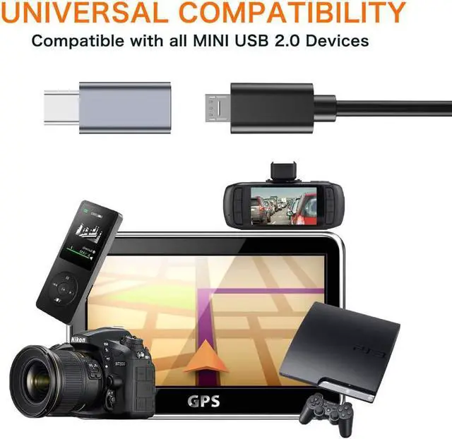 Alt view image 5 of 5 - Micro USB to Mini USB 2.0 Adapter (2-Pack)Micro USB Female to Mini USB 2.0 Male Convert Connector Support Charge & Data Sync Compatible PS3 Controller MP3 Player Dash Cam Digital Camera Hero 3+