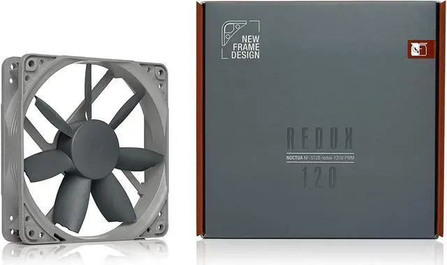 Alt view image 4 of 7 - Noctua NF-S12B redux-1200 PWM, High Performance Cooling Fan, 4-Pin, 1200 RPM (120mm, Grey)