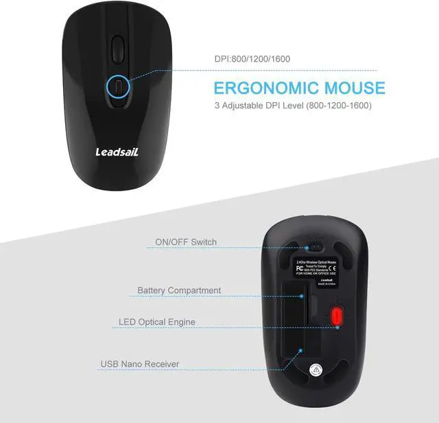Alt view image 7 of 7 - Wireless Keyboard and Mouse Combo Wireless Mouse and Keyboards Cordless USB Computer Keyboard and Mouse Set, Ergonomic, Silent, Compact Slim for Windows Laptop, Apple, iMac, Desktop, PC
