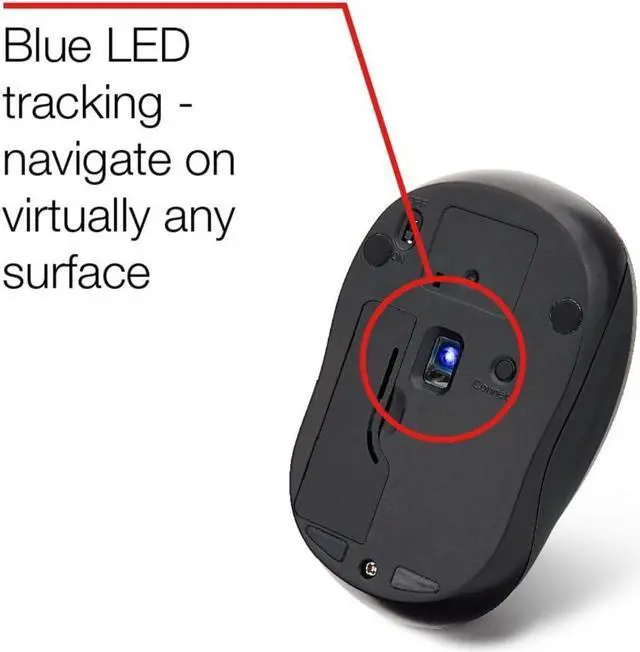 Alt view image 5 of 6 - Verbatim Silent Wireless Blue LED Mouse - Blue (Pack of 3)