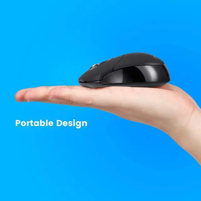 Alt view image 4 of 7 - Perixx PERIMICE-802B Wireless Bluetooth Mouse - Portable Design for Windows, iOS, and Android Tablet - Black Rubber Black