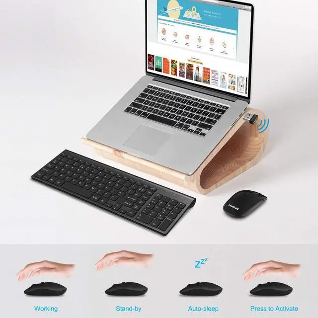 Alt view image 5 of 7 - LeadsaiL Wireless Keyboard and Mouse Combo, Wireless USB Mouse and Computer Keyboard Set, Compact and Silent for Windows Laptop, Desktop, PC