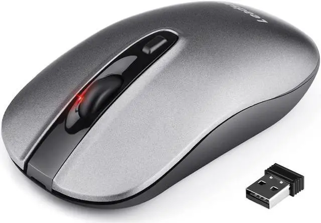 Main image of LeadsaiL Rechargeable Wireless Computer Mouse, 2.4G Portable Slim Cordless Mouse Less Noise for Laptop Optical Mouse with 5 Adjustable DPI Levels USB Mouse for Laptop, Deskbtop, MacBook