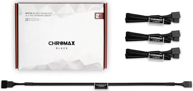 Main image of Noctua NA-SEC1 chromax.black, 3-Pin/4-Pin Extension Cables (30cm, Black)