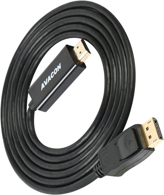 DisplayPort to HDMI 15 Feet Gold-Plated Cable, Avacon Display Port to HDMI  Adapter Male to Male Black : : Electronics