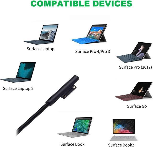 Alt view image 5 of 7 - Surface Pro Charger, 65W 15V 4A Power Supply AC Adapter Charger for Microsoft Surface Pro X Pro 7 Pro 6 Pro 5 Pro 4 Pro 3 Surface Laptop 3 2 1 Surface Book Surface Go, with 6ft DC Power Cord
