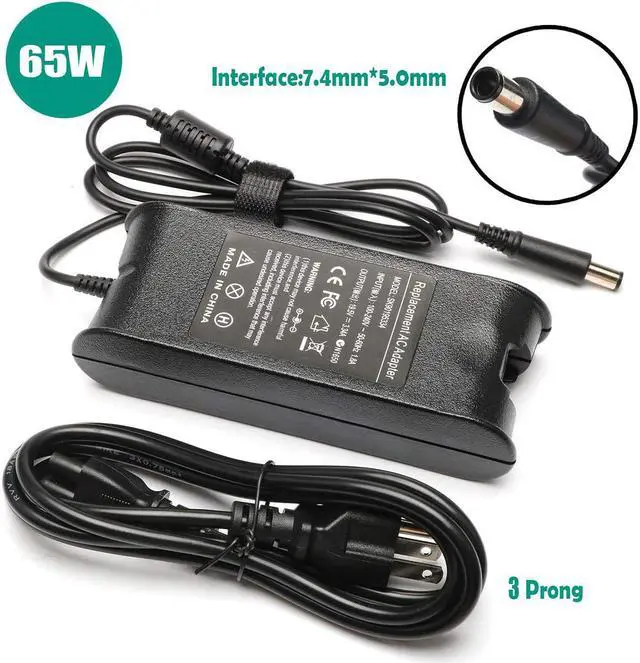 Alt view image 2 of 7 - 65W AC Adapter Charger Replacement for DELL Inspiron 15 1564 1501 1520 1521 1525 1526 1546 3520 3521 3531 3537 3541 3542 5542 5543 5545 5547 5548 5580 7547 7548 15R SE 7520 5520 5521 Laptop Power Cord