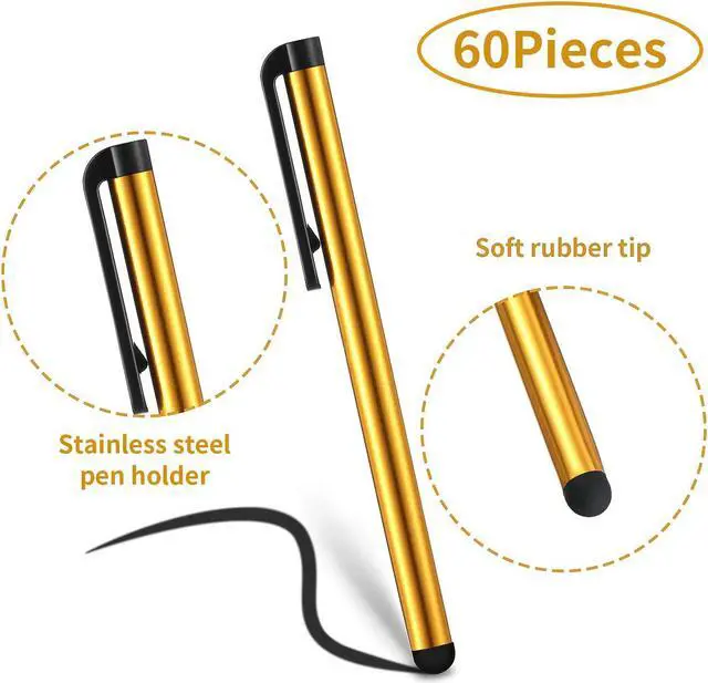 Alt view image 3 of 7 - 60 Pieces Stylus Pens Slim Capacitive Stylus Touch Pens for Universal Touch Screens Devices Compatible with iPhone iPad Tablet (10 Colors)
