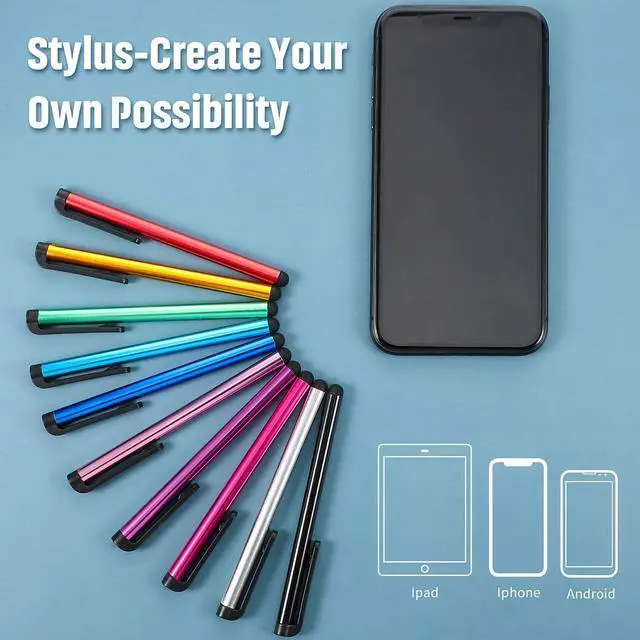 Alt view image 6 of 7 - 60 Pieces Stylus Pens Slim Capacitive Stylus Touch Pens for Universal Touch Screens Devices Compatible with iPhone iPad Tablet (10 Colors)