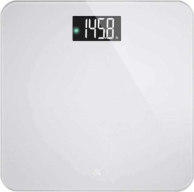 Digital Bathroom Scale for Body Weight, Silver/Glass