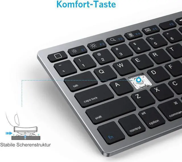 Alt view image 4 of 7 - OMOTON Ultra-Slim Bluetooth Keyboard Compatible with iPad 10.9(10th/ 9th/ 8th Generation)/ 10.2, iPad Air 5th Generation, iPad Pro 11/12.9, iPad Mini, and More Bluetooth Enabled Devices, Grey
