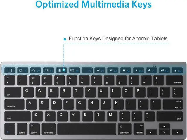 Alt view image 3 of 7 - OMOTON Ultra-Slim Bluetooth Keyboard Compatible with iPad 10.9(10th/ 9th/ 8th Generation)/ 10.2, iPad Air 5th Generation, iPad Pro 11/12.9, iPad Mini, and More Bluetooth Enabled Devices, Grey