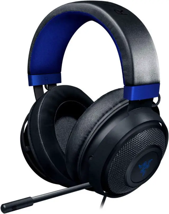 Main image of Gaming Headset: Lightweight Aluminum Frame - Retractable Noise Isolating Microphone - for PC, PS4, PS5, Switch, Xbox One, Xbox Series X &S, Mobile - 3.5 mm Headphone Jack - Black/Blue