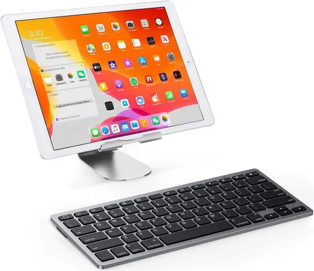 Alt view image 2 of 7 - OMOTON Ultra-Slim Bluetooth Keyboard Compatible with iPad 10.9(10th/ 9th/ 8th Generation)/ 10.2, iPad Air 5th Generation, iPad Pro 11/12.9, iPad Mini, and More Bluetooth Enabled Devices, Grey