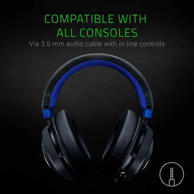 Alt view image 4 of 6 - Gaming Headset: Lightweight Aluminum Frame - Retractable Noise Isolating Microphone - for PC, PS4, PS5, Switch, Xbox One, Xbox Series X &S, Mobile - 3.5 mm Headphone Jack - Black/Blue