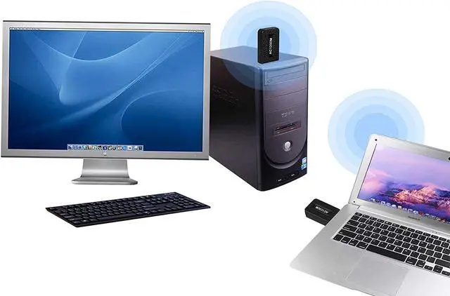 Alt view image 2 of 7 - Dicey USB WiFi Adapter AC1300M Dual Frequency 2.4G/5.8G Wireless Network Card USB3.0 Gigabit WiFi Receiver/Transmitter Network Card USB Computer Network Adapters