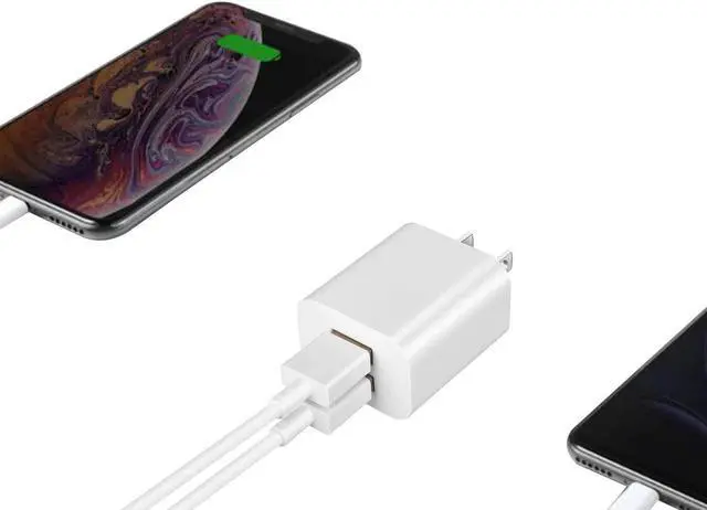 Alt view image 7 of 7 - USB Wall Charger Block 2Pack Dual Port Cube Plug Power Charging Adapter Brick for  iPhone 15/14/13/12/XS Max/XR/X/8/8 Plus/7/6S/6S Plus/6/SE/5S/5C/iPad Mini/Air/ Galaxy Kindle Fire LG