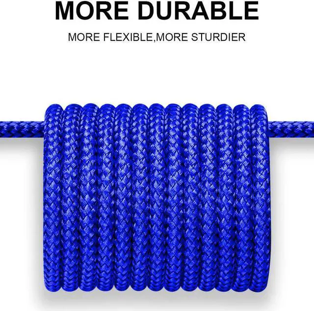 Alt view image 7 of 7 - USB-C Cable 3A Fast Charging JSAUX 3-Pack (10ft+6.6ft+3.3ft)USB A to Type C Charge Nylon Braided Cord Compatible with Samsung Galaxy S20 S10 S9 S8 Plus Note 10 9 8PS5 ControllerUSB C Charger(Blue)