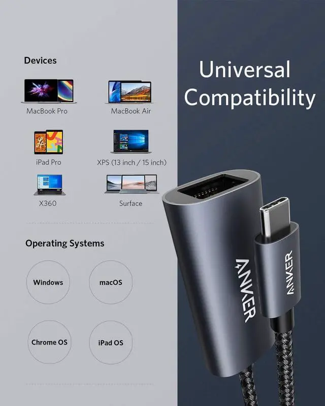 Alt view image 4 of 7 - USB C to Ethernet Adapter Portable 1-Gigabit Network Hub 10/100/1000 Mbps for MacBook Pro iPad Pro 2019/2018 ChromeBook XPS Galaxy S9/S8 and More