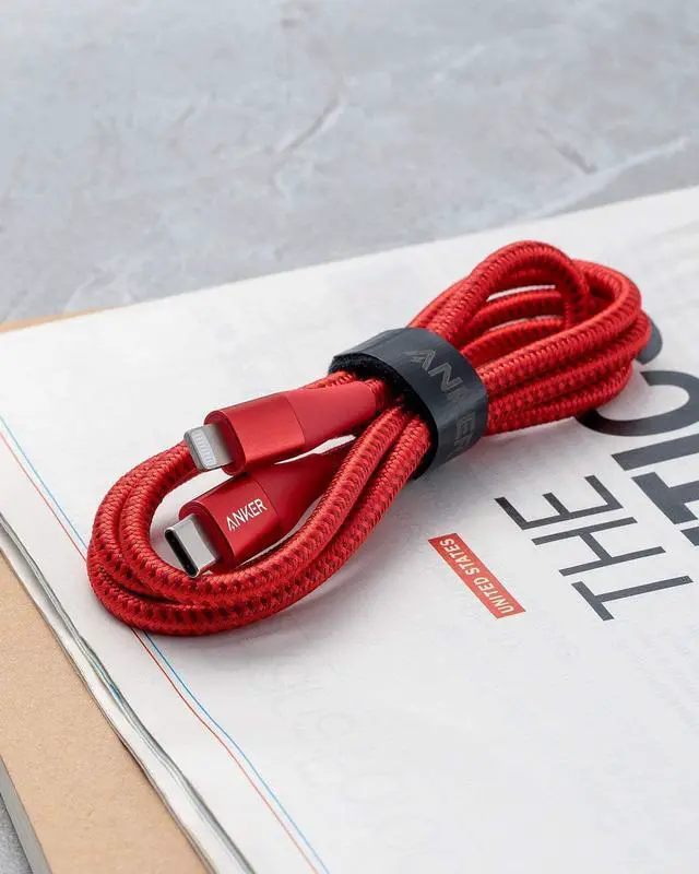 Alt view image 7 of 7 - USB C to Lightning Cable [3ft MFi Certified] Powerline+ II Nylon Braided Cable for iPhone 13 13 Pro 12 Pro Max 12 11 X XS XR 8 Plus  Supports Power Delivery (RED)