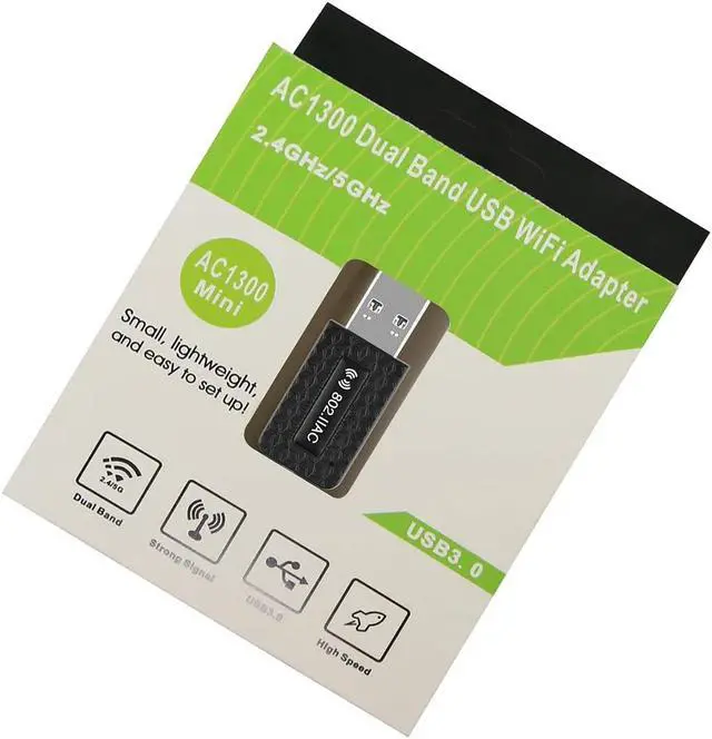 Alt view image 5 of 7 - Dicey USB WiFi Adapter AC1300M Dual Frequency 2.4G/5.8G Wireless Network Card USB3.0 Gigabit WiFi Receiver/Transmitter Network Card USB Computer Network Adapters