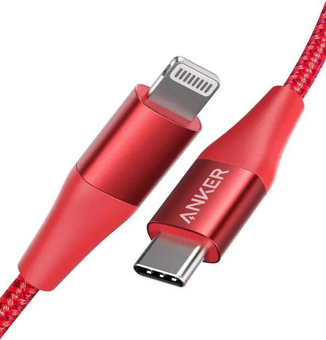 Main image of USB C to Lightning Cable [3ft MFi Certified] Powerline+ II Nylon Braided Cable for iPhone 13 13 Pro 12 Pro Max 12 11 X XS XR 8 Plus  Supports Power Delivery (RED)