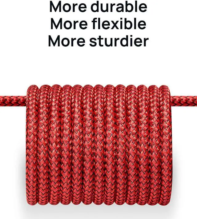 Alt view image 7 of 7 - USB Type C Cable 3A Fast Charging [2-Pack 10ft] USB-A to USB-C Charge Braided Cord Compatible with Samsung Galaxy S10 S9 S8 S20 Plus A51 A11 Note 10 9 8 PS5 Controller USB C Charger-Red