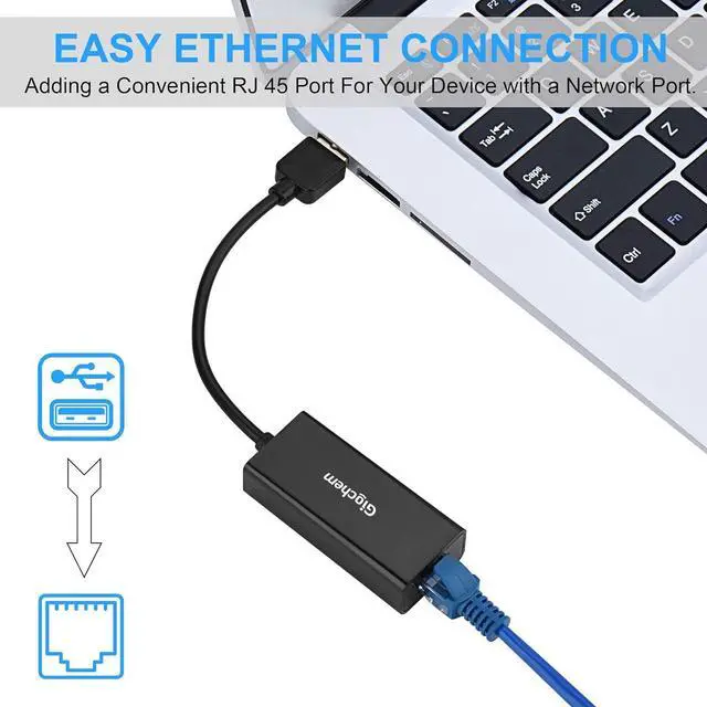 Alt view image 2 of 6 - USB 2.0 to ethernet Adapter USB to RJ45 Supporting 10/100 Mbps Ethernet Network for Window/Mac OS, Surface Pro/Linux
