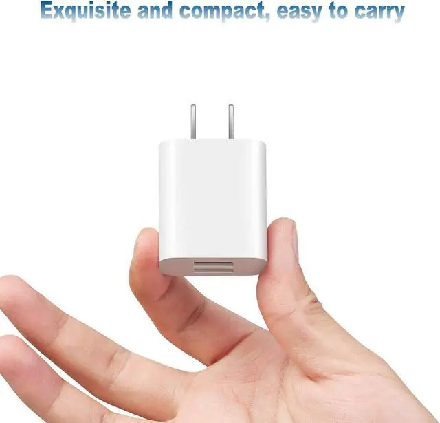 Alt view image 4 of 7 - USB Wall Charger Block 2Pack Dual Port Cube Plug Power Charging Adapter Brick for  iPhone 15/14/13/12/XS Max/XR/X/8/8 Plus/7/6S/6S Plus/6/SE/5S/5C/iPad Mini/Air/ Galaxy Kindle Fire LG