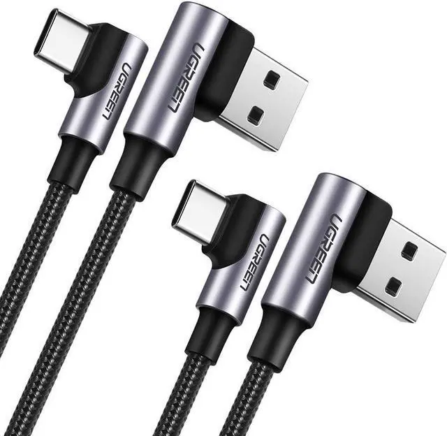 Main image of UGREEN USB C Cable 2 Packs Type C Cable 18W Fast Charging USB A to USB C Cable Right Angle for iPad Pro 2021 Samsung S21 S20 Note20 S10 S9 Google Pixel PS5 GoPro Hero 8 LG G8 V50 V20 Nintendo 6ft