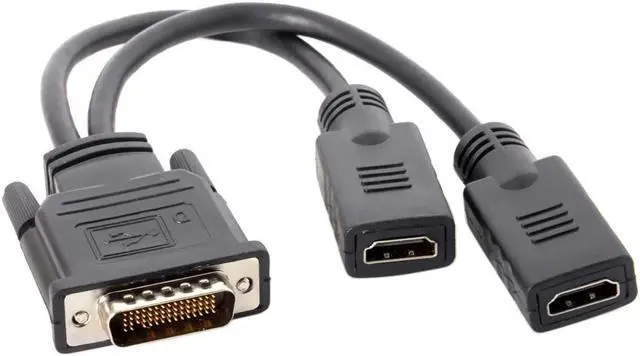 Alt view image 3 of 7 - DMS 59 Pin to 2 HDMI Cable, CABLEDECONN DMS 59 Pin Male to HDMI Female Dual Monitor Extension Cable Adapter for Lhf Graphics Card (DMS 59 pin Dual hdmi)