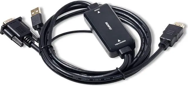 Alt view image 6 of 6 - VGA to HDMI Cable Benfei VGA to HDMI 6 Feet Cable with Audio Support and 1080P Resolution - VGA Input to HDMI Output