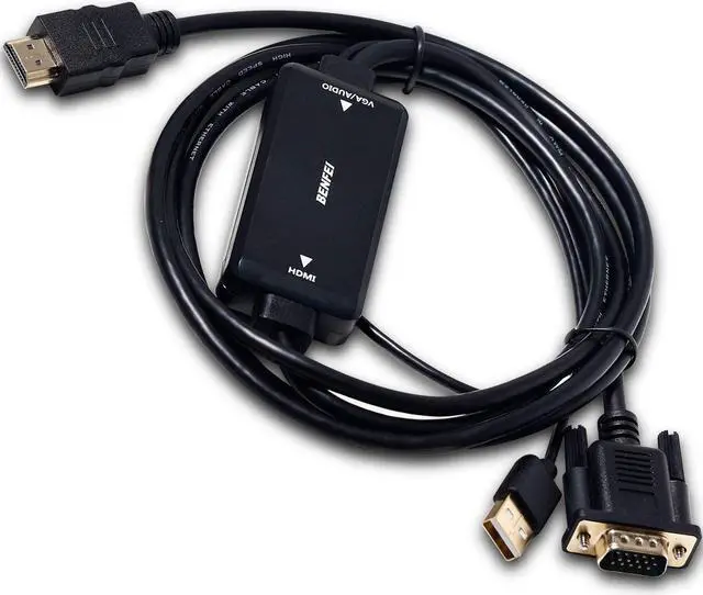 Main image of VGA to HDMI Cable Benfei VGA to HDMI 6 Feet Cable with Audio Support and 1080P Resolution - VGA Input to HDMI Output