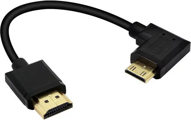 Main image of 15CM Mini HDMI to HDMI Short Cable 90&deg Right Bending High Speed Mini HDMI Male to HDMI 2.0 Male Adapter Connector Cable Support 4k@60HZ YOUCHENG for Raspberry Pi Tablet Camera Etc (R)