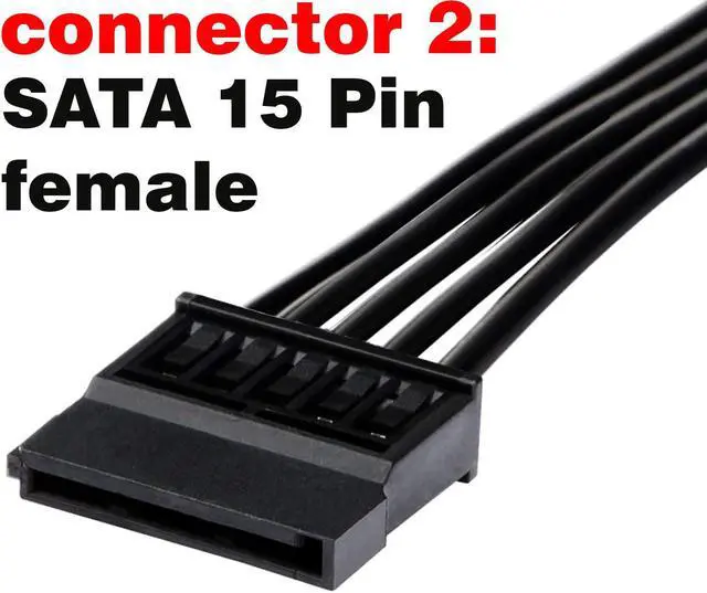 Alt view image 5 of 6 - SATA Power Extension CableTeamProfitcom 15 Pin SATA Male to Female Extender Power Cable Adapter for Hard Drive Disk HDD SSD (2 Pack) 24 Inches