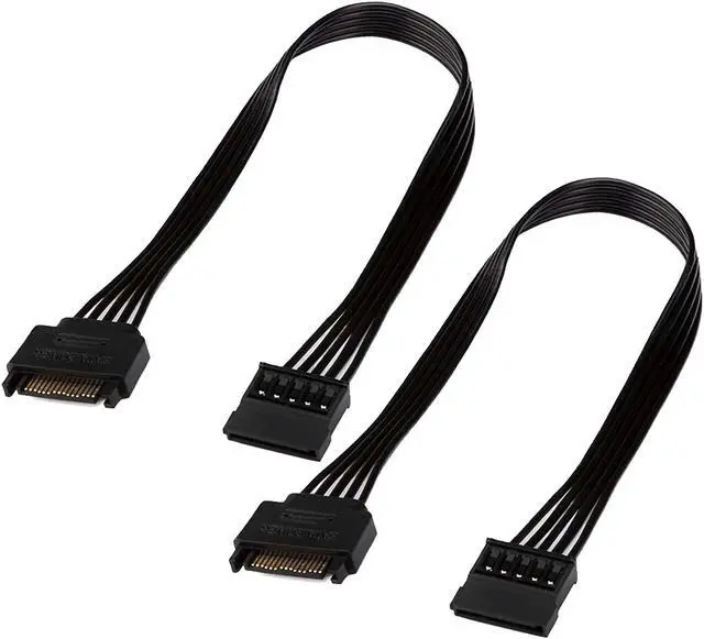 Alt view image 2 of 6 - SATA Power Extension CableTeamProfitcom 15 Pin SATA Male to Female Extender Power Cable Adapter for Hard Drive Disk HDD SSD (2 Pack) 24 Inches