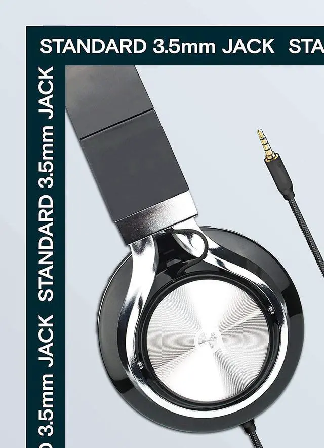 Alt view image 4 of 7 - Artix CL750 Foldable Noise Isolating On Ear Headphones Wired with Microphone and Volume Control Stereo Head Phones Corded with Adjustable Headband for Computer Laptop and Cell Phone (Black)