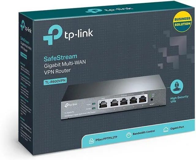 Alt view image 2 of 2 - TP-Link Safestream Multi WAN VPN Router | 1 Gigabit WAN+3 Gigabit WAN/LAN+1 Gigabit LAN Port | IPsec/L2TP/PPTP VPN Supported| SPI Firewall | DoS Defense | Lightning Protection(TL-R600VPN)