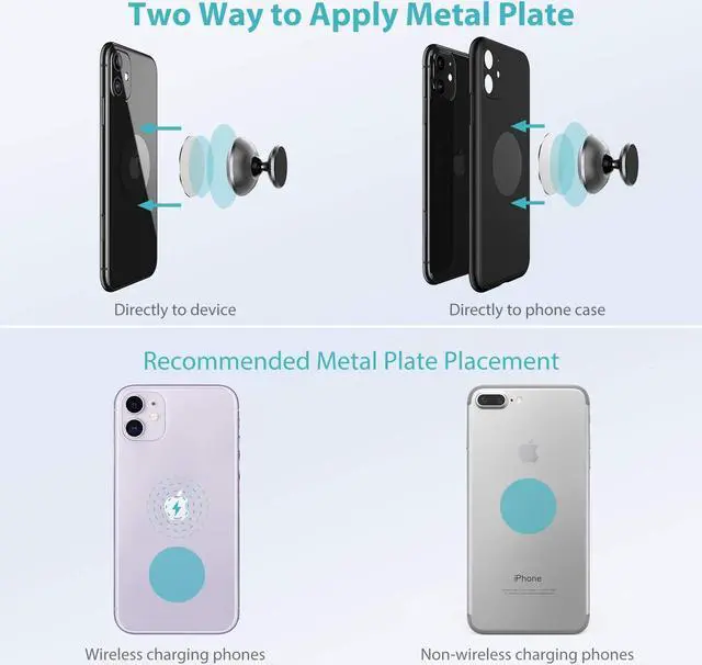 Alt view image 5 of 7 - Magnetic Phone Car Mount Syncwire Universal Car Phone Holder for Dashboard Cell Phone Car Kits 360&deg Adjustable Magnet Cell Phone Mount Compatible with iPhone Samsung LG GPS Mini Tablet - Gray