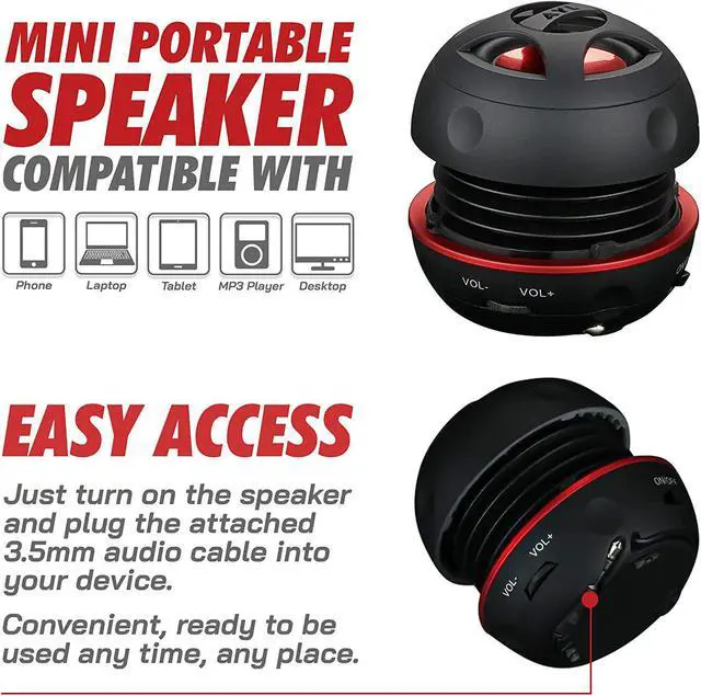 Alt view image 3 of 7 - AYL Mini Speaker System Portable Plug in Speaker with 3.5mm Aux Audio Input External Speaker for Laptop Computer MP3 Player iPhone iPad Cell Phone (Black)