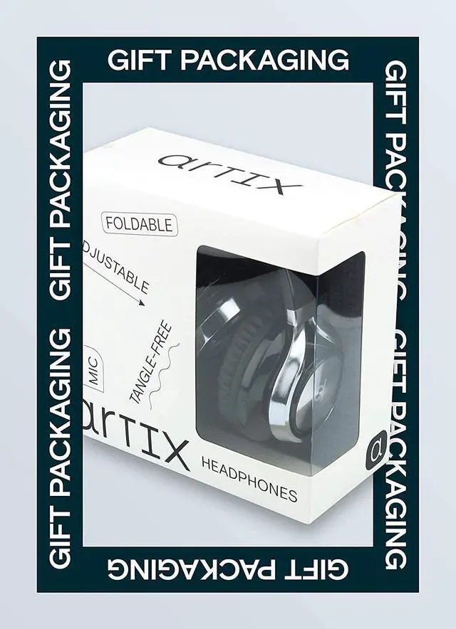 Alt view image 7 of 7 - Artix CL750 Foldable Noise Isolating On Ear Headphones Wired with Microphone and Volume Control Stereo Head Phones Corded with Adjustable Headband for Computer Laptop and Cell Phone (Black)